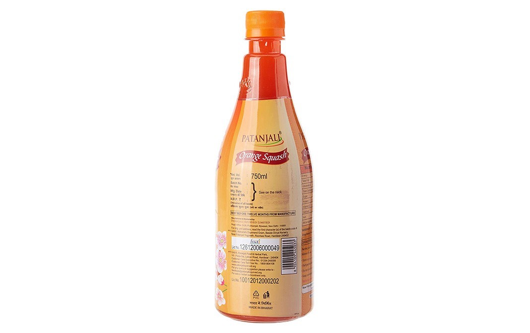 Patanjali Orange Squash    Bottle  750 millilitre
